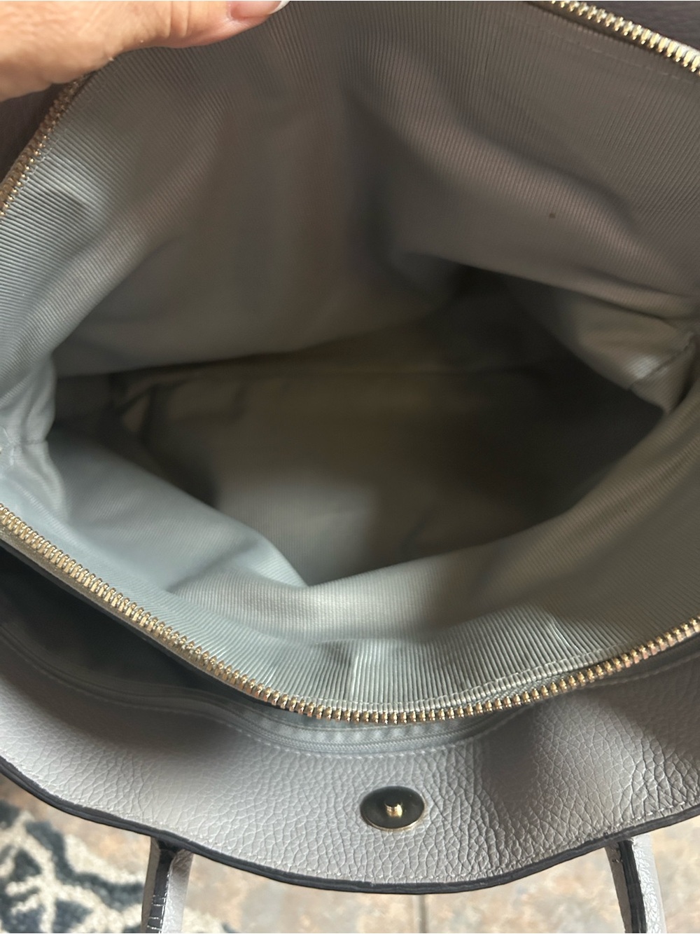 Furla Alba Medium gray pebbled Leather in light Onice gray tote - Picture 12 of 15